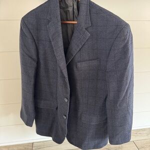 Mens Oscar De La Renta Blue Plaid Blazer